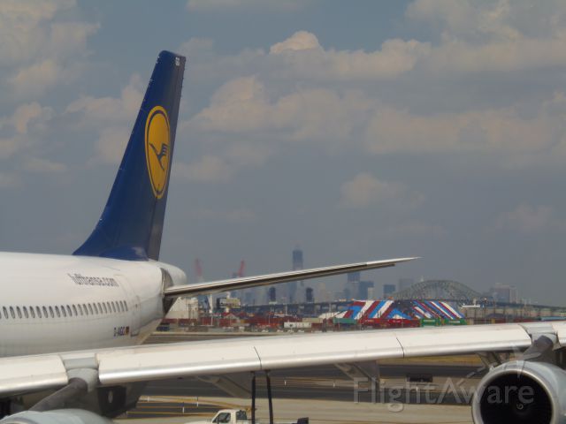 Airbus A340-300 (D-AIGO) - Manhattan in the background