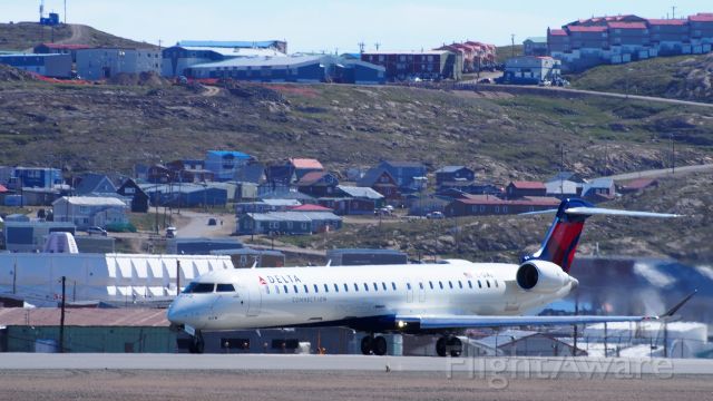 Canadair Regional Jet CRJ-900 (C-GIAU) - A Bombardier CRJ-900NG, "Atmosphere by Bombardier", for Delta Connection.br /At the Iqaluit airport July 21, 2018