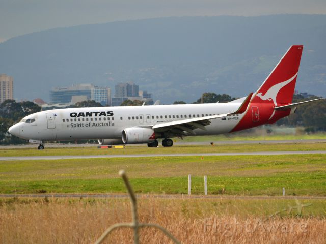 Boeing 737-800 (VH-VXR) - On taxi-way heading for Terminal 1 after landing on runway 23. Wednesday 4th July 2012.