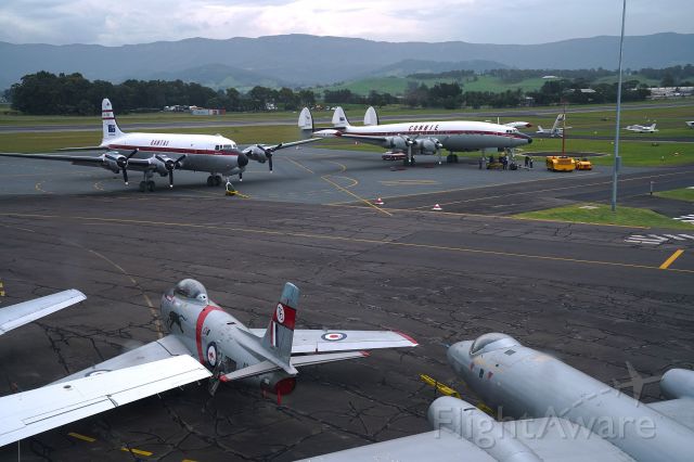 VH-EAG — - The HARS Super Constellation and DC-4 stand on the new apron at Shellharbour airport for the opening of the new terminal.
