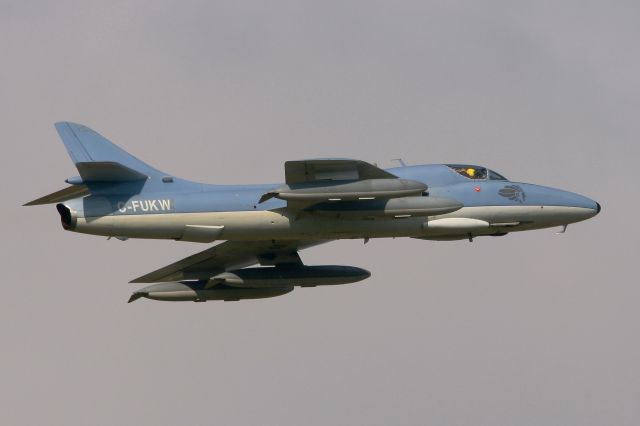 C-FUKW — - Hawker Hunter T.68, Apache Aviation, used as target in aid of French Navy, Take-off Rwy 28, Landivisiau Naval Air Base (LFRJ)