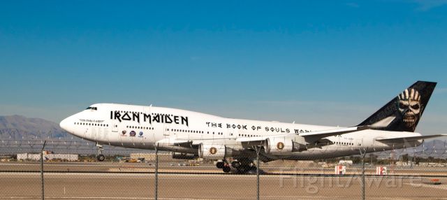 Boeing 747-400 (TF-AAK) - Ed Force One landing in Las Vegasbr /February 27, 2016