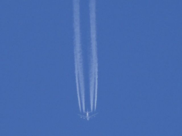 Airbus A380-800 — - Air France A380 over Long Island at 39,000 ft, flying from Dulles to CDG