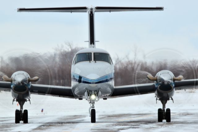 Beechcraft Super King Air 200 (C-GGGQ) - This plane just arriving from northern Saskatchewan on a snowy day. 