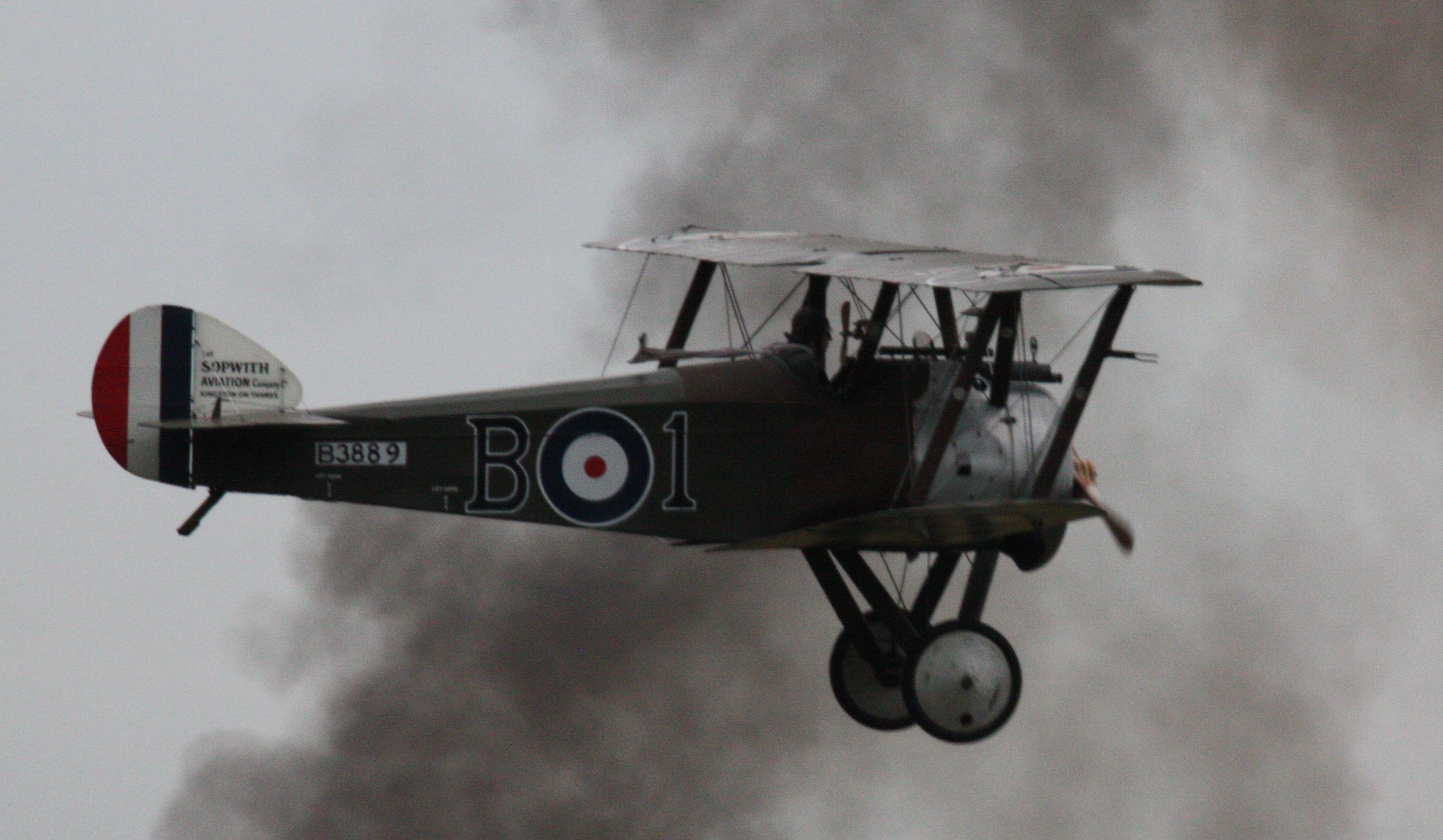 B-3889 — - Sopwith Camel flying through the smoke of the battle at Avalon Air Show 2015