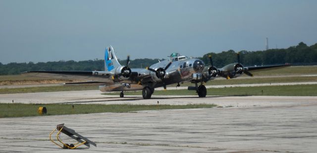 Boeing B-17 Flying Fortress (48-3514) - B-17 taxiing in to KMKG after giving some lucky person a flight. Summer of 2013.