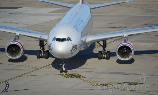Airbus A330-200 (VH-XFC) - Virgin Australia (VOZ) Airbus A330-200 VH-XFC arriving at the gate at Melbourne International Airport (MEL) (September 19 2016)