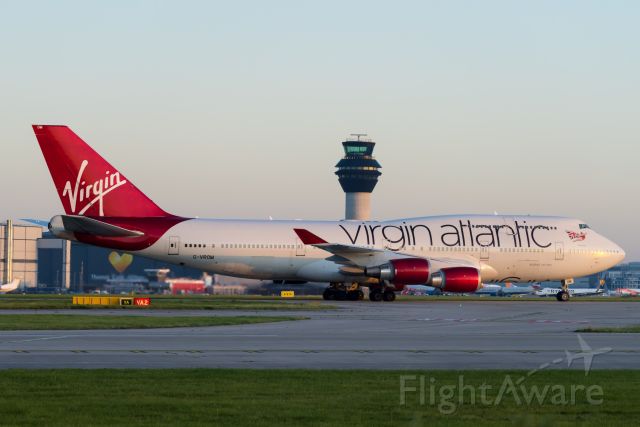 Boeing 747-400 (G-VROM) - Virgin Atlantic's 744 landed at EGCC-19.9.21