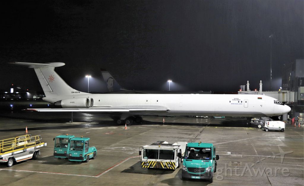Ilyushin Il-62 (EW-450TR) - rada airlines il-62mgr ew-450tr resting at shannon tonight 19/4/21.