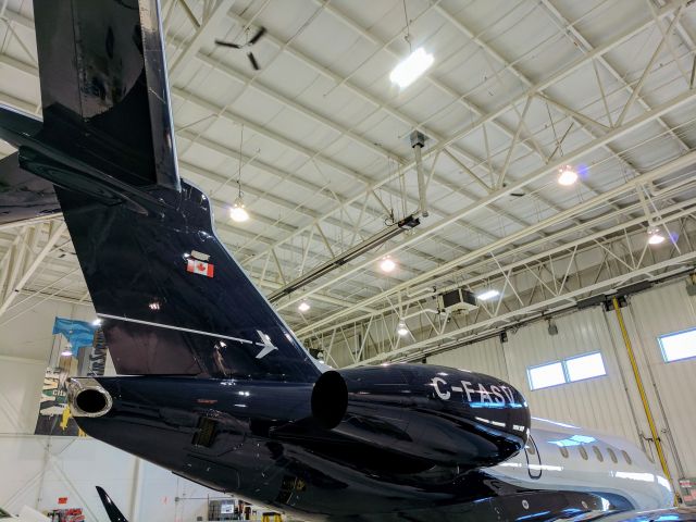 Embraer Legacy 550 (C-FASV) - Legacy 450 ASP812 back at home in the CYYC Hangar.