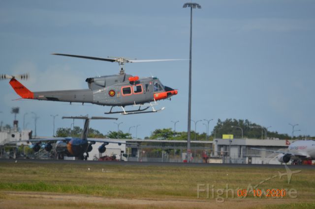 Bell VH-1 (P2-DFB) - Arriving Cairns, 8th October 2020 for maintenance at Skytek.br /br /PNG Defence Force Bell 212 under contract from Hevilift PNG
