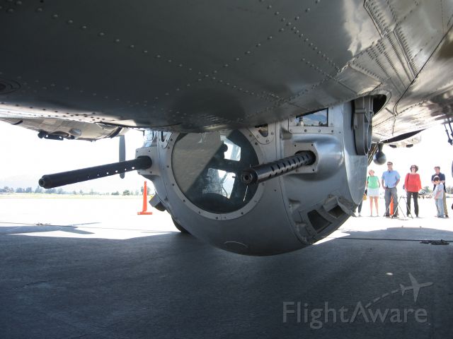 Boeing B-17 Flying Fortress (N93012) - Ball turret of the Collings B-17G at Livermore, California, May 2006.