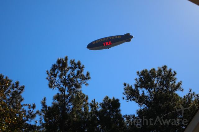 — — - Good Year blimp flying over my house.