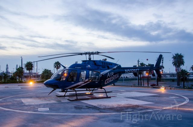 Bell 407 (N512MT) - Air Evac Lifeteam 126, Southeast Texas Air Rescue, out of Beaumont, TX. On the pad at UTMB, Galveston, TX