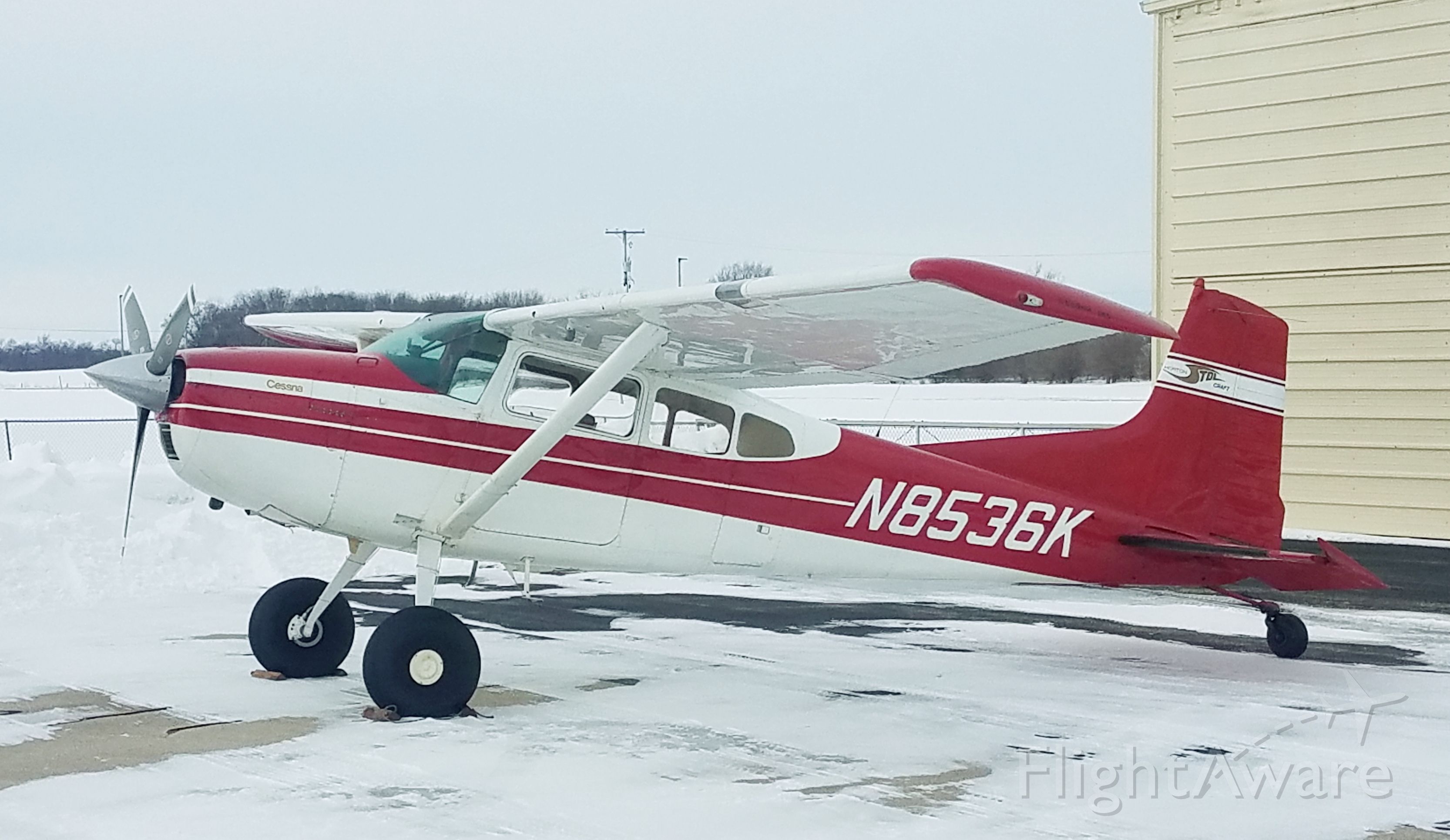 Cessna Skywagon (N8536K) - Whiteside County Airport  11 February 21br /A nice look looking 185 sitting on our ramp.br /Gary C Orlando Photo 