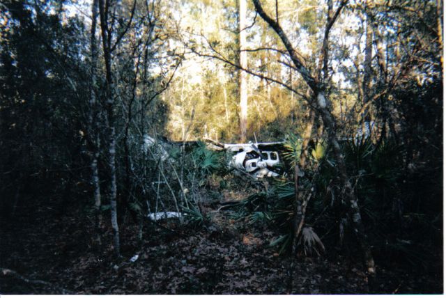Cessna P210 Pressurized Centurion (N210FW) - This is what happens when you fail to properly plan your flight.  Fuel exhaustion accident, February 15, 2001.  Somehow, we all survived this crash, at night, in IFR conditions, in the woods near Gulf Shores, AL.  Currently living on borrowed time...