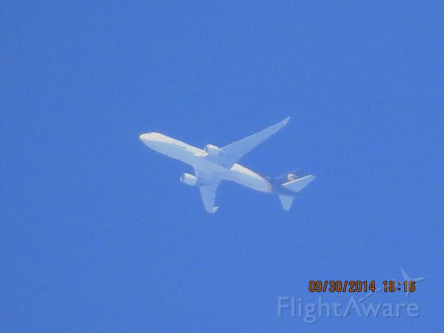 BOEING 767-300 (N306UP) - UPS flight 2872 from SDF to ABQ over Southeastern Kansas at 36,000 feet.