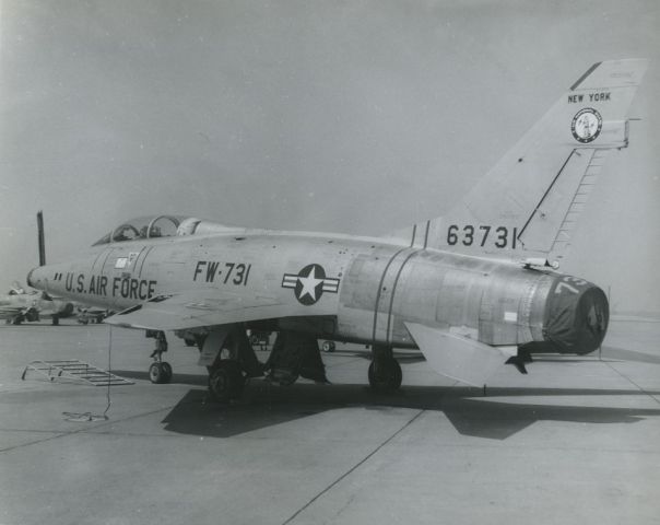 North American Super Sabre (56-3731) - scanned from photographbr /F-100F NY ANG Niagara Falls, NY 1968