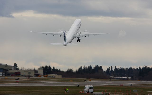 BOEING 777-300 (ZK-OKO) - Air New Zealand 777-300ER Taking off for a test flight from Paine Field