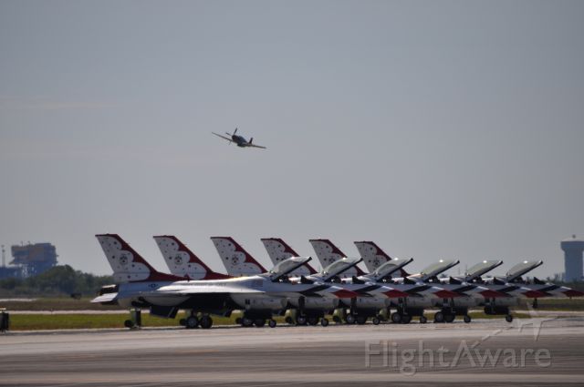 NX556RH — - T-33 Thunderbird flyover above todays Thunderbirds.