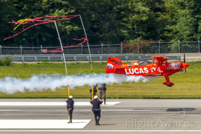 PITTS Special (S-1) (N5111B) - Mike Wiskus in his Pitts Special cuts the tape at the New York Airshow, Newburgh, NY