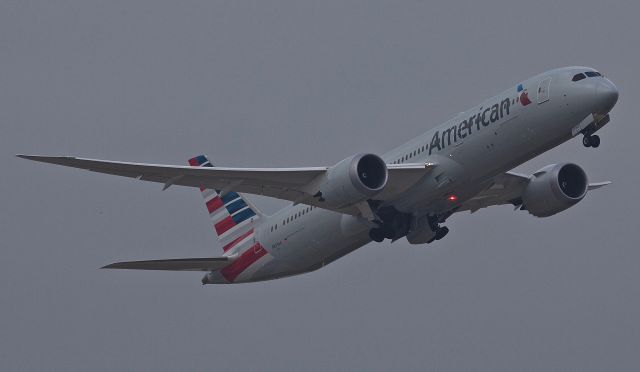 Boeing 787-9 Dreamliner (N833AA) - Hazy afternoon departure from DFW (please view in "full" for best image quality)