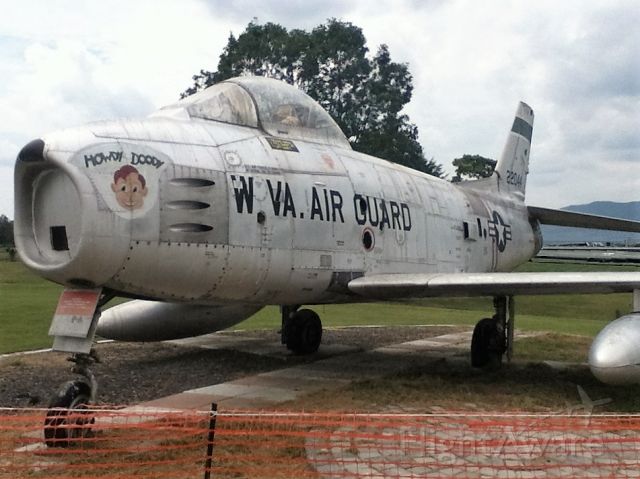 North American F-86 Sabre (N22044) - This F86-H Sabre Jet flown more than 45 years ago at the Former 167th Airlift Wing Fighter Jet and Finds New Home in FRONT ROYAL, VA 