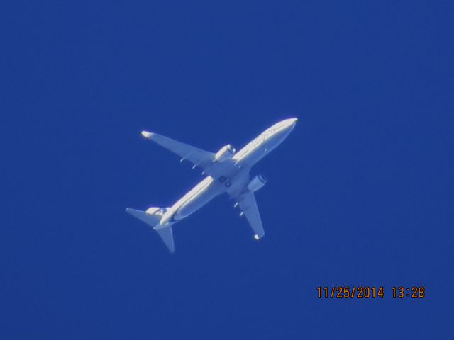 Boeing 737-800 (N553AS) - Alaska Airlines flight 774 from SEA to TPA over Baxter Springs Kansas (78KS) at 35,000 feet.