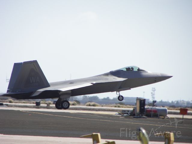 Lockheed F-22 Raptor — - MCAS Miramar Airshow 2008  San Diego, CA  The Raptor on roll out after landing!