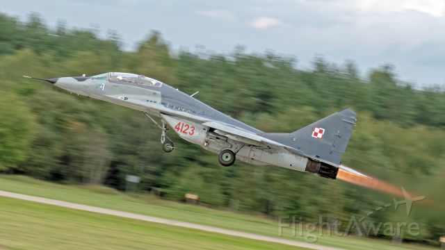 MIKOYAN MiG-33 (PAF4123) - MiG 29 from Polish Air Force , departing from Mirosławiec Airbase , Poland. September 2016