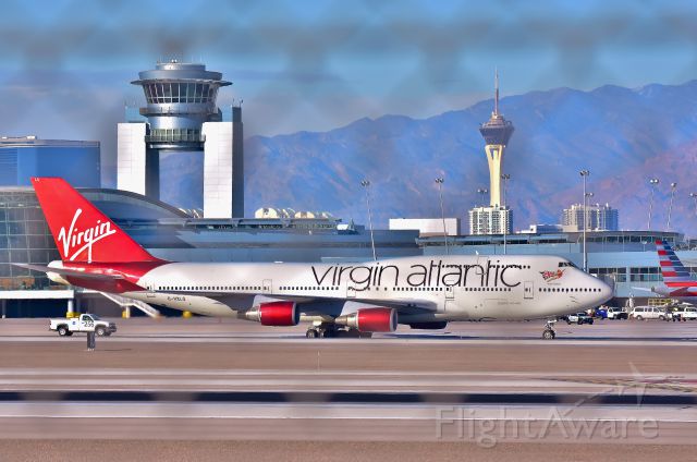 — — - Virgin Atlantic B747-400 "Ruby Tuesday" G-VXLG just landed at KLAS in Las Vegas  Its a real Bitch shooting thru a fence with a 500mm telephoto lens