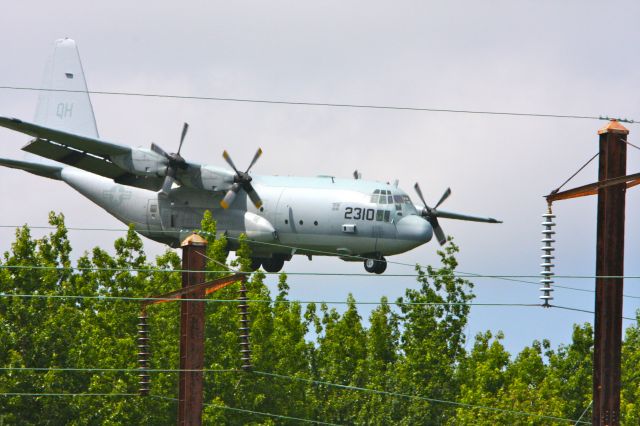 FLZ2310 — - USMC QH-2310 KC-130T Hercules landing just above the treetops at Martin State Airport in Essex, Maryland on June 17, 2012.