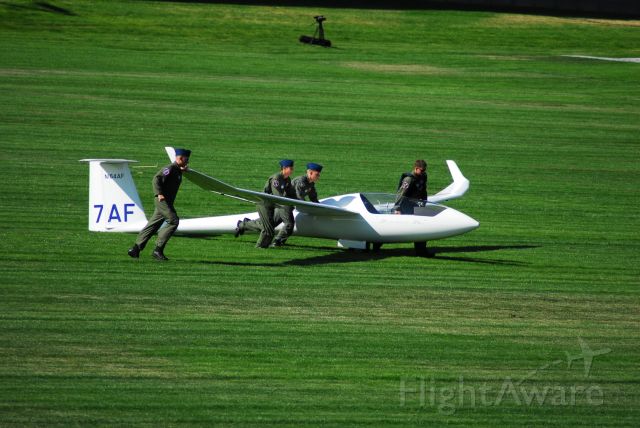 Cessna Citation III (N164AF) - USAFA glider after landing for Family Weekend 2009.