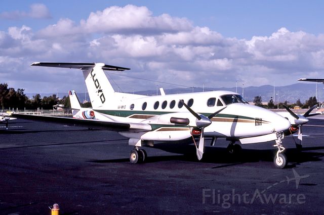 TEAM ROCKET F-1 (VH-MYO) - LLOYD AVIATION - BEECH 200 SUPER KING AIR - REG : VH-MYO ( BB-605) - ADELAIDE INTERNATIONAL AIRPORT SA. AUSTRALIA - YPAD 25/8/1993