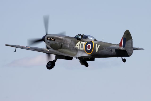 SUPERMARINE Spitfire (GTE311) - One of the Battle of Britain Memorial Flights Spitfires in take off at RAF Fairford