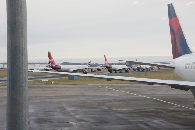 — — - Photo taken 12/19/2010.  These Virgin jets were parked, having been diverted to Shannon from London due to the snowstorm that wrought havoc on the British Isles.