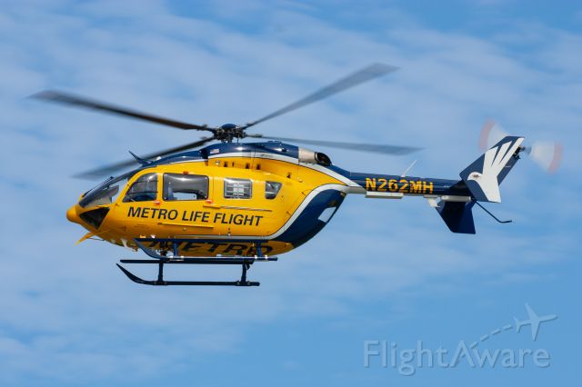 N262MH — - A Metro Life Flight Eurocopter EC-145 flies past the crowd during the 2019 Cleveland National Airshow.