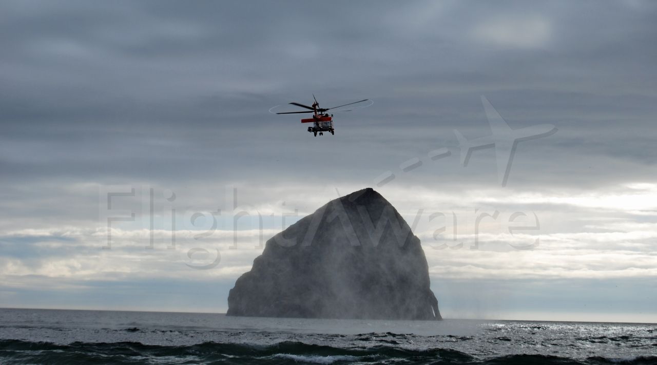 USCG — - United States Coast Guard performing a search and rescue in Pacific City Oregon.