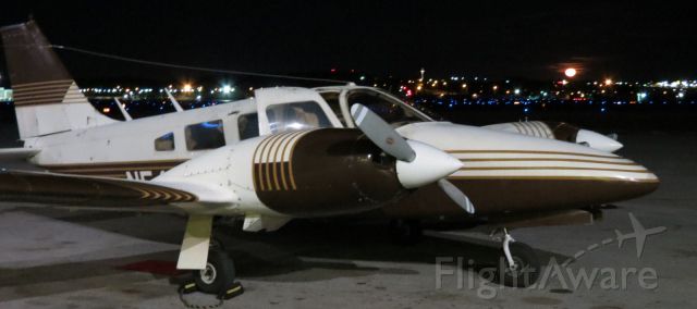 Piper Seneca (N5423F) - On the ramp with the Full Moon rising. Moonlight Sonata playing in the background