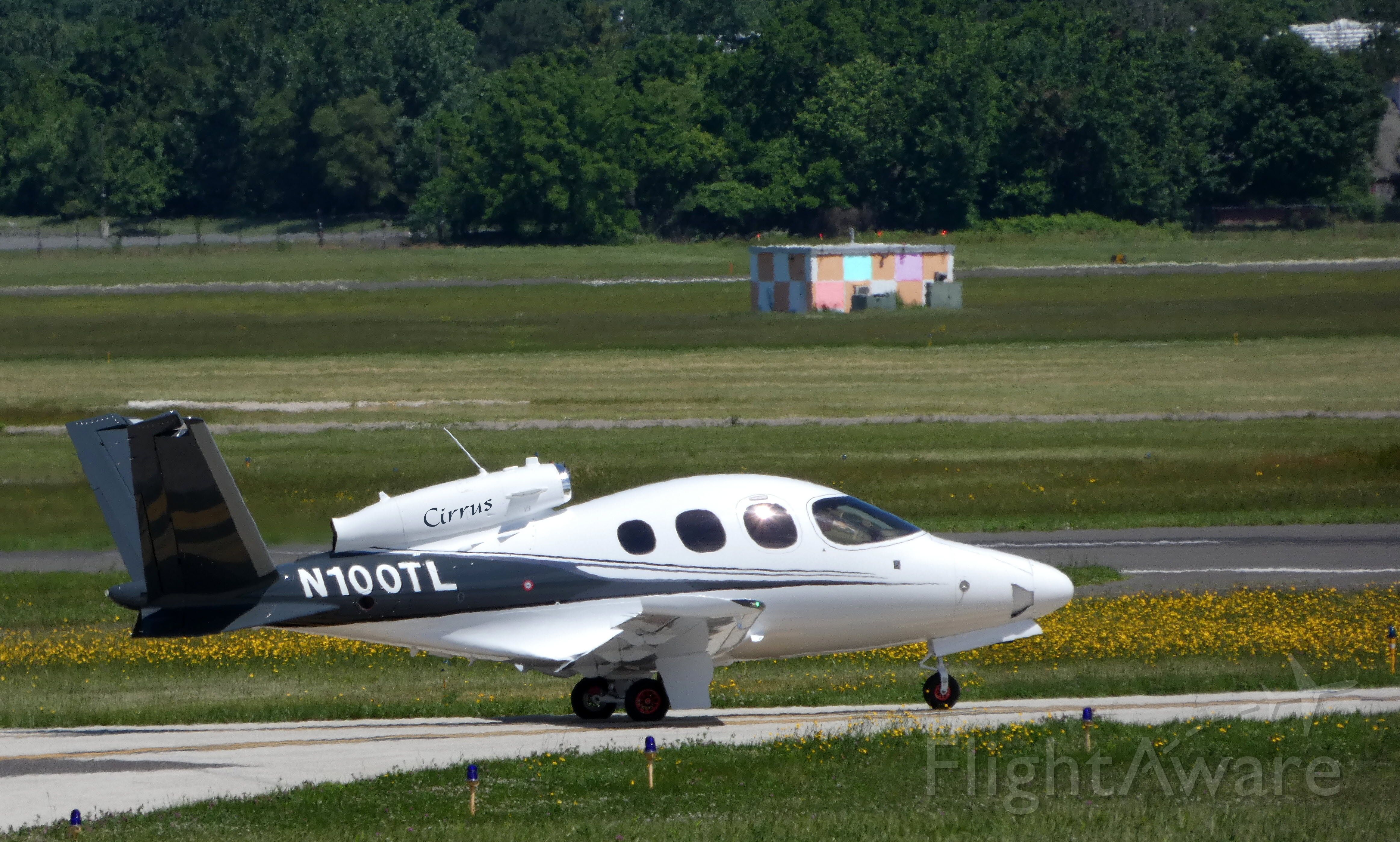 Cirrus Vision SF50 (N100TL) - Taxiing to the active runway is this 2018 Cirrus Vision SF50 in the Spring of 2019.