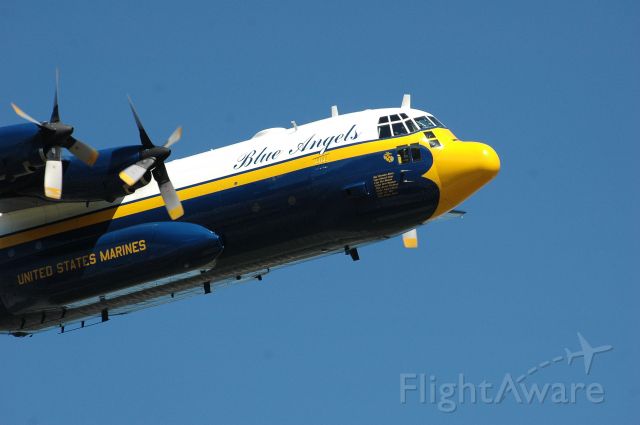 Lockheed C-130 Hercules — - Blue Angels support plane nicknamed "Fat Albert" flying over
