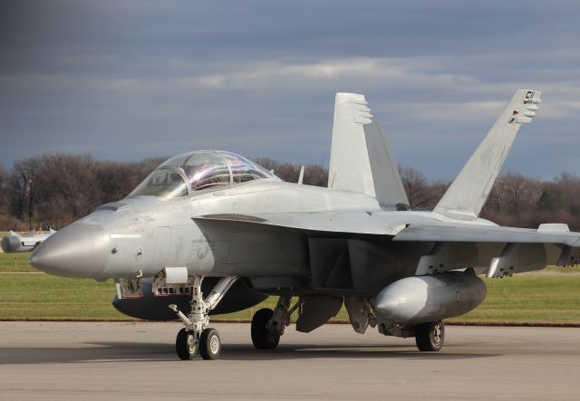 McDonnell Douglas FA-18 Hornet — - Navy Growler engines idling and crew running pre-flight check before Green Bay Packer - Dallas Cowboy National Anthem 11-13-22. 