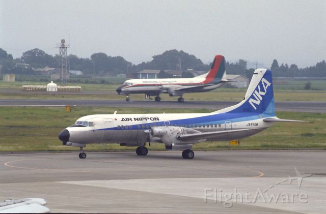NAMC (1) YS-11 (JA8706) - Taxing at Kagoshima Intl Airport on 1988/06/19