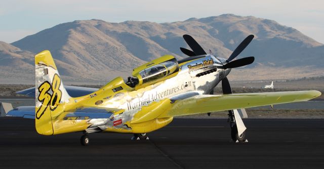 North American P-51 Mustang (N6WJ) - Precious Metal looks out over "The Valley of Speed".