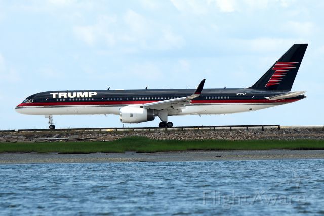 Boeing 757-200 (N757AF) - Donald Trump departing Boston for a rally in Bangor, ME