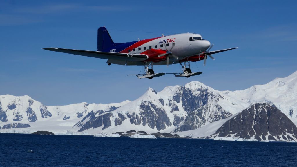 Douglas DC-3 (turbine) (N167BT) - Approach into Rothera Antarctica