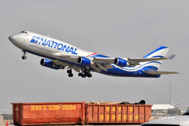 Boeing 747-400 (N919CA) - Back in my Air Force days, we called Cargo Aircraft "Trash Haulers". This shot emphasizes that. NCR taking out the trash. Shown departing runway 23-L at IND this morning (05-21-21) at 09:41 as flight NCR 421 bound for SUU (Travis).