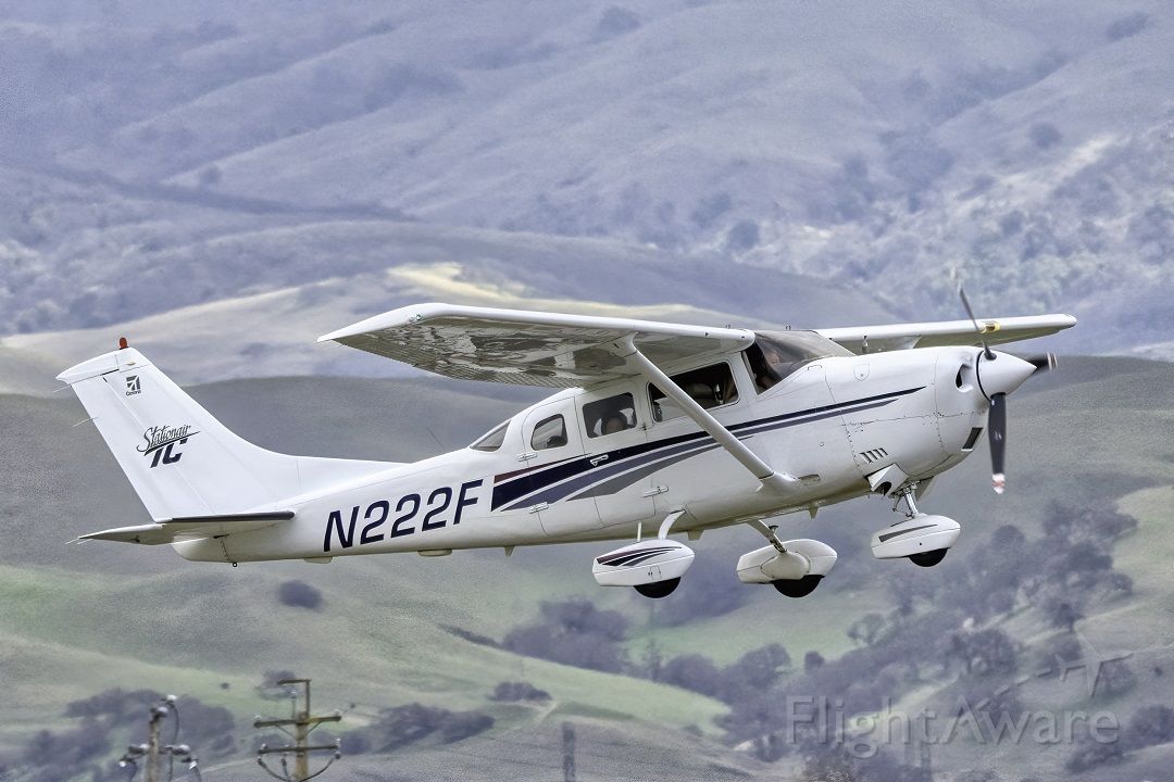 Cessna 206 Stationair (N222F) - Cessna T206H Stationair TC over Livermore Municipal Airport (CA). February 2021