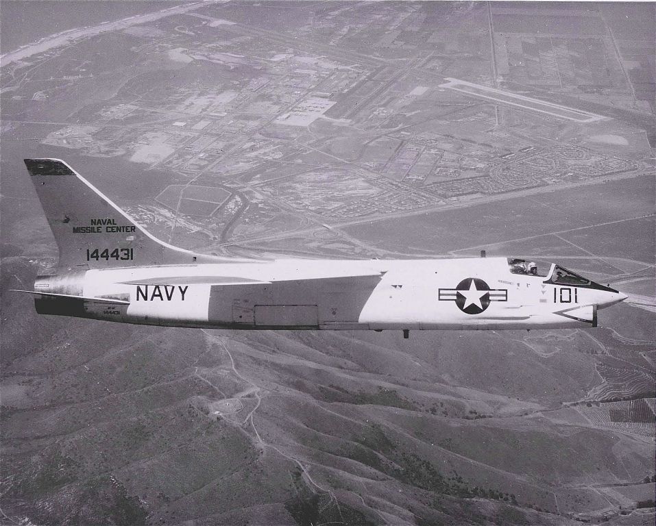 LTV F-8 Crusader (14-4431) - F8 WITH NAS PT Mugu, CA background