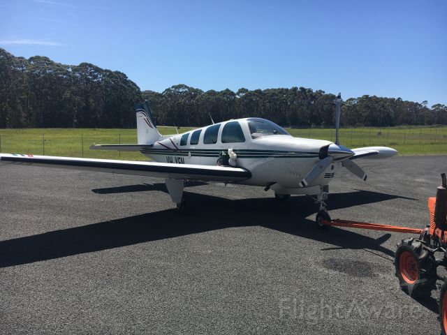 Beechcraft Bonanza (36) (VH-YEN) - Pulling into Southcoast Seaplanes beautiful hangar in Moruya , far South Coast NSW